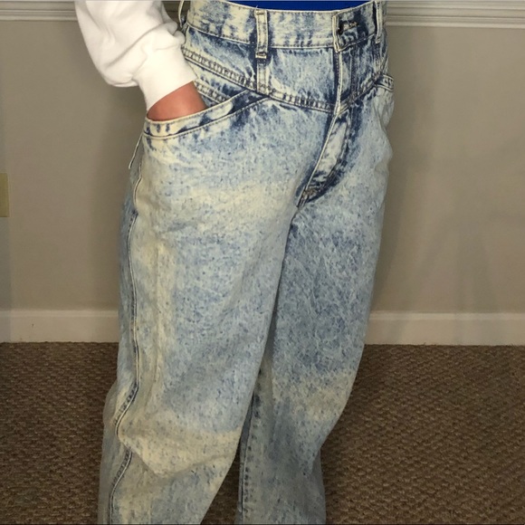 Vintage acid washed high waisted 80’s jeans long - Picture 3 of 14